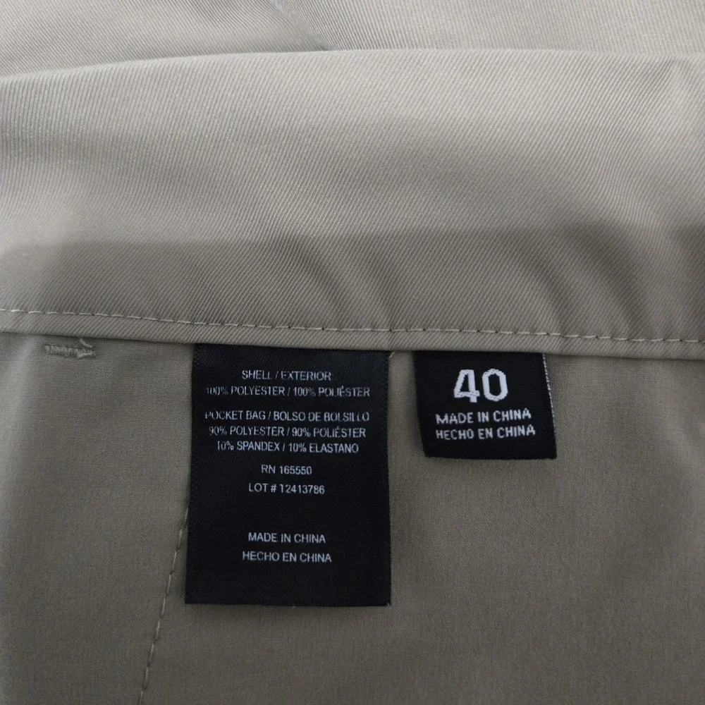 32 Degrees COOL Shorts Mens 40 Beige Stretch Performance‎ Athletic Zip Pockets